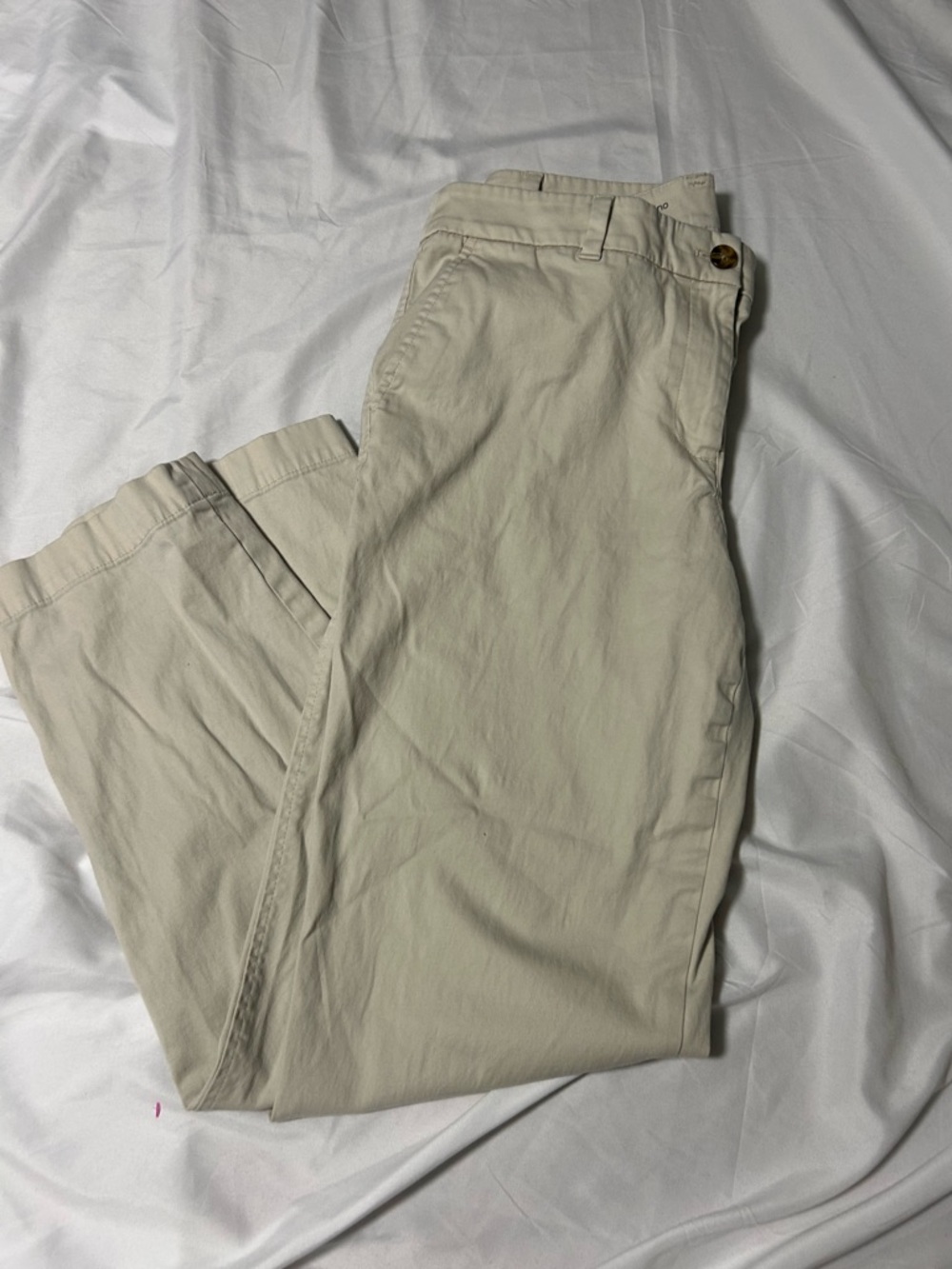 Talbots Women Straight Leg Chino Sz 8 Khaki Tan Preppy Career